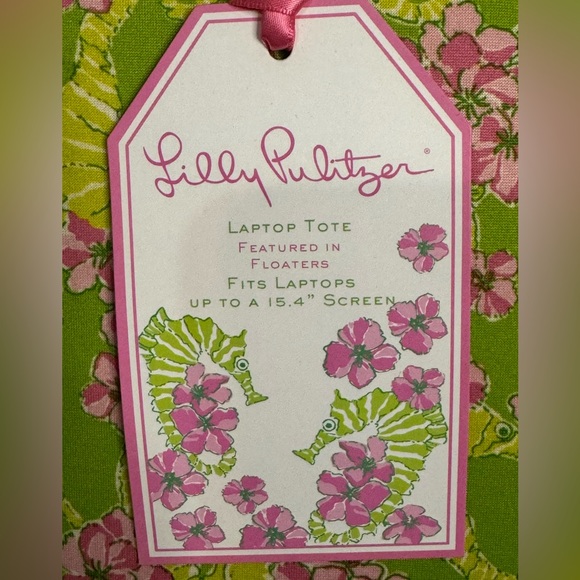 Lilly Pulitzer Laptop Tote - Fits Up to 15.4โ Screen - Seahorse pattern. - Picture 3 of 5